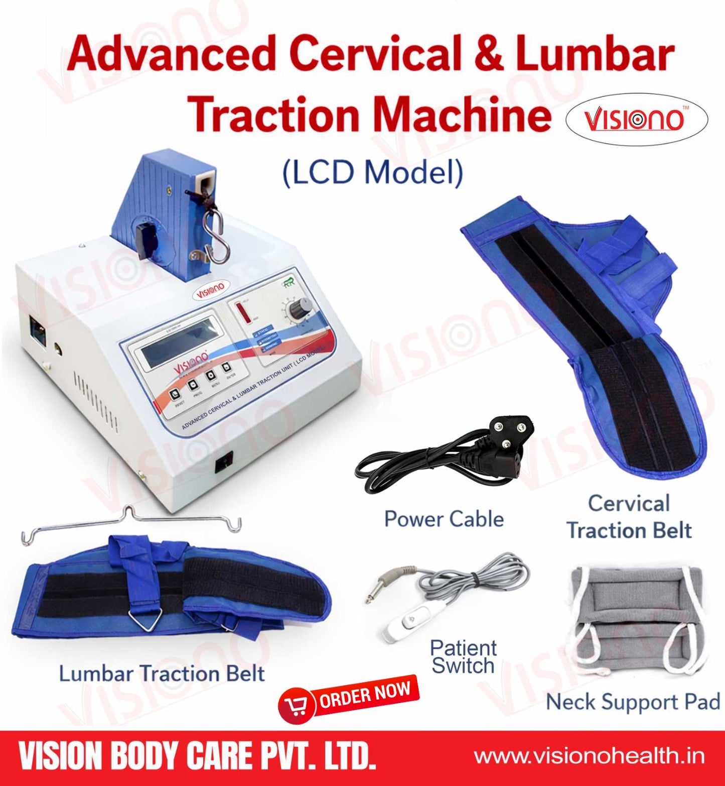 VISIONO Advanced Cervical & Lumbar Traction Unit (LCD Model)