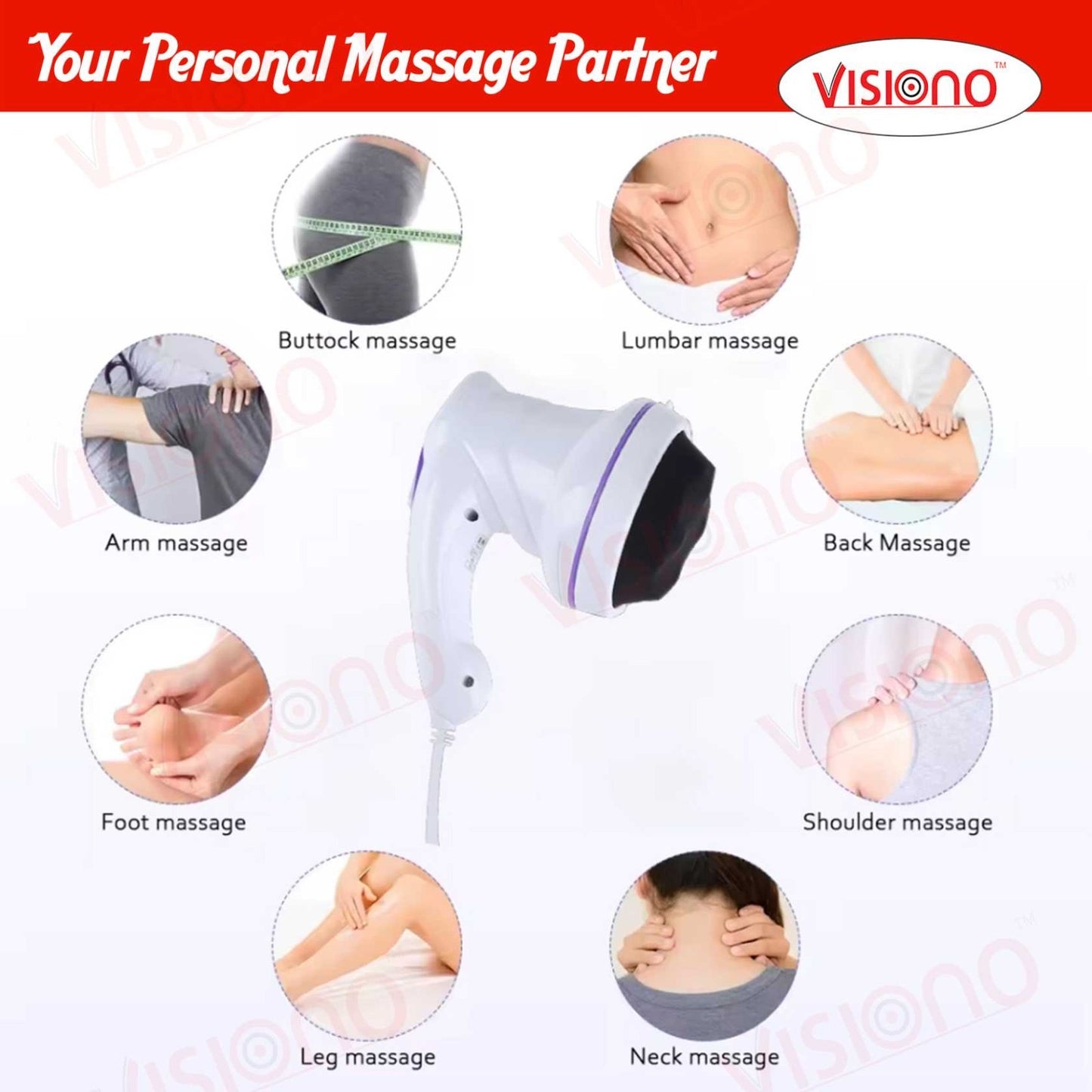 Manipol Electric Body Massager with Multiple Heads