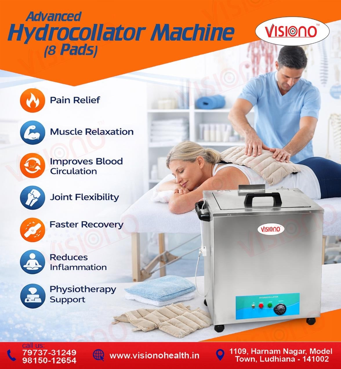 Hydrocollator 8 Pack Unit – Professional Moist Heat Therapy Machine for Physiotherapy