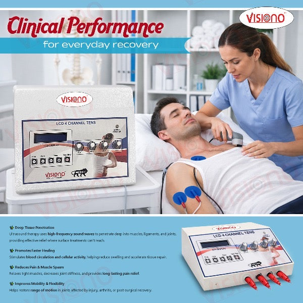 Visiono LCD 4 Channel TENS Machine – Clinical Performance Pain Relief Device