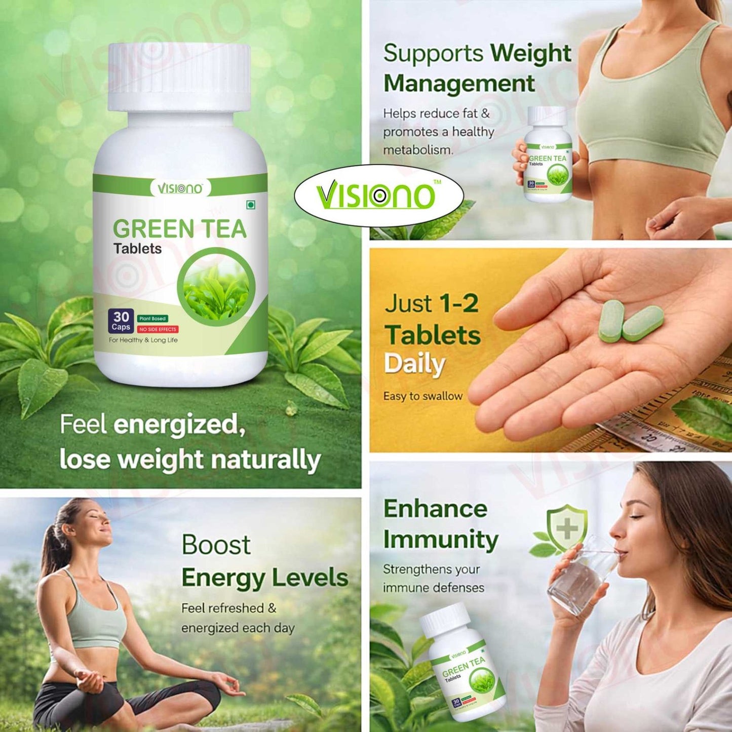 Visiono Green Tea Tablets (30 Tablet )