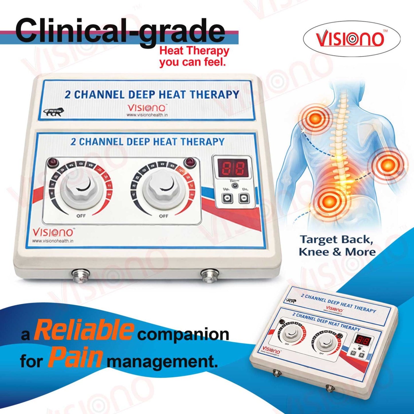 2 Channel Deep Heat Therapy Machine for Pain Relief & Muscle Recovery