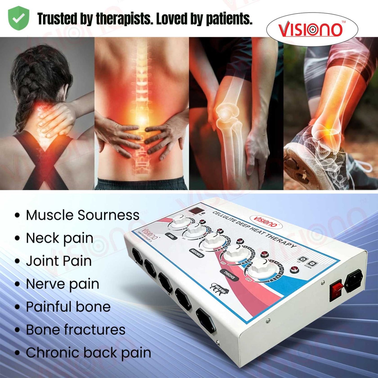 Visiono Cellulite Deep Heat Therapy Machine for Body Slimming & Pain Relief