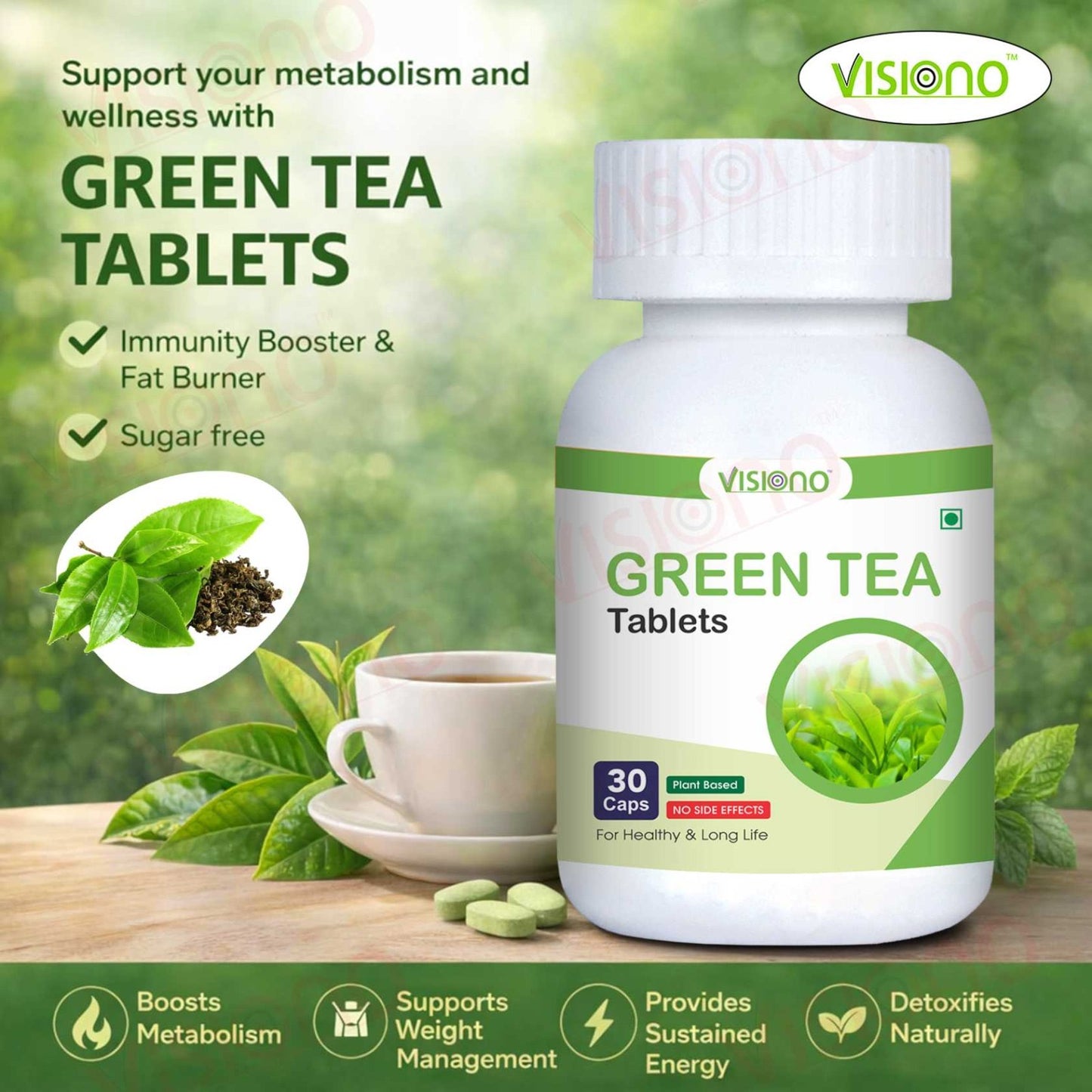 Visiono Green Tea Tablets (30 Tablet )