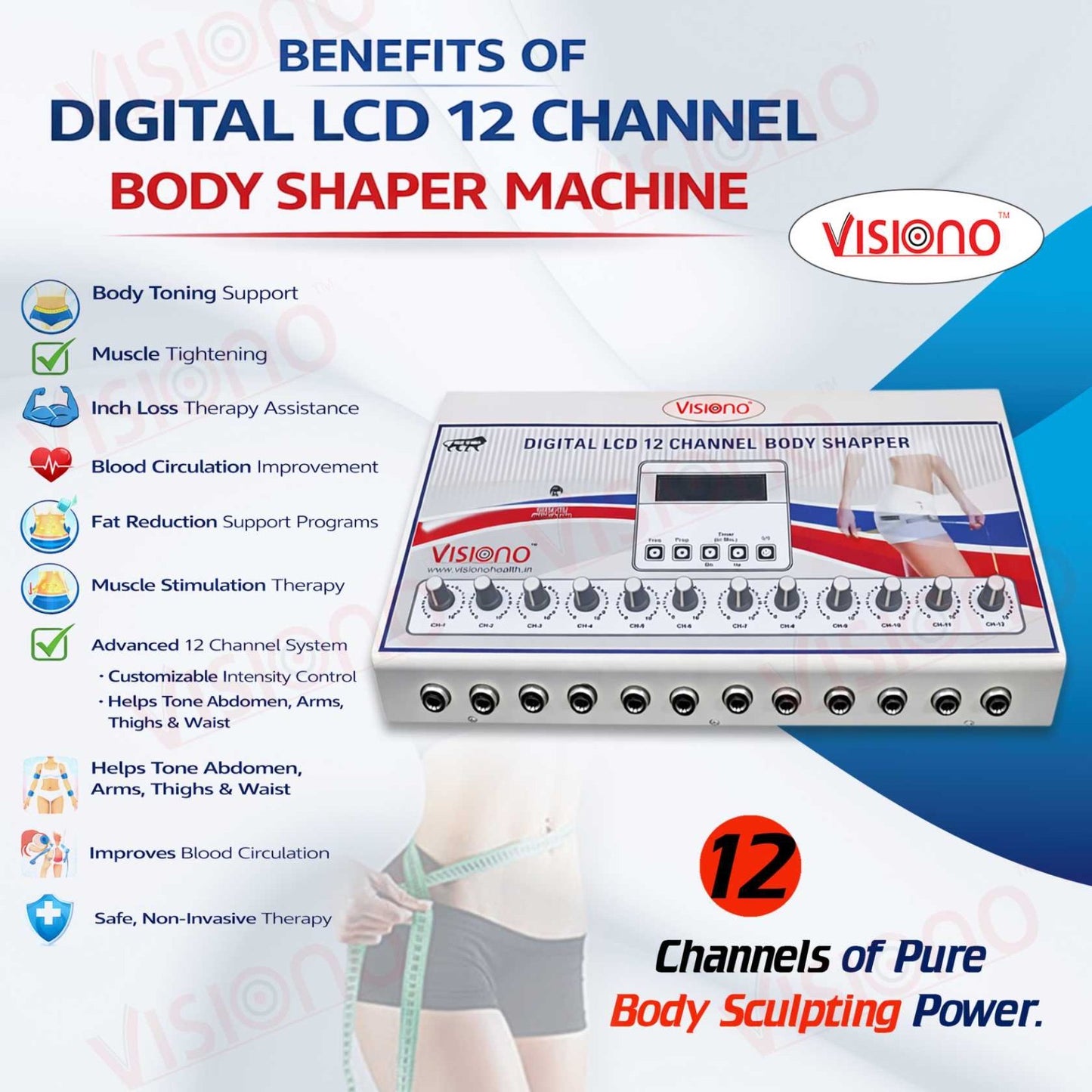 Digital LCD 12 Channel Body Shaper Machine