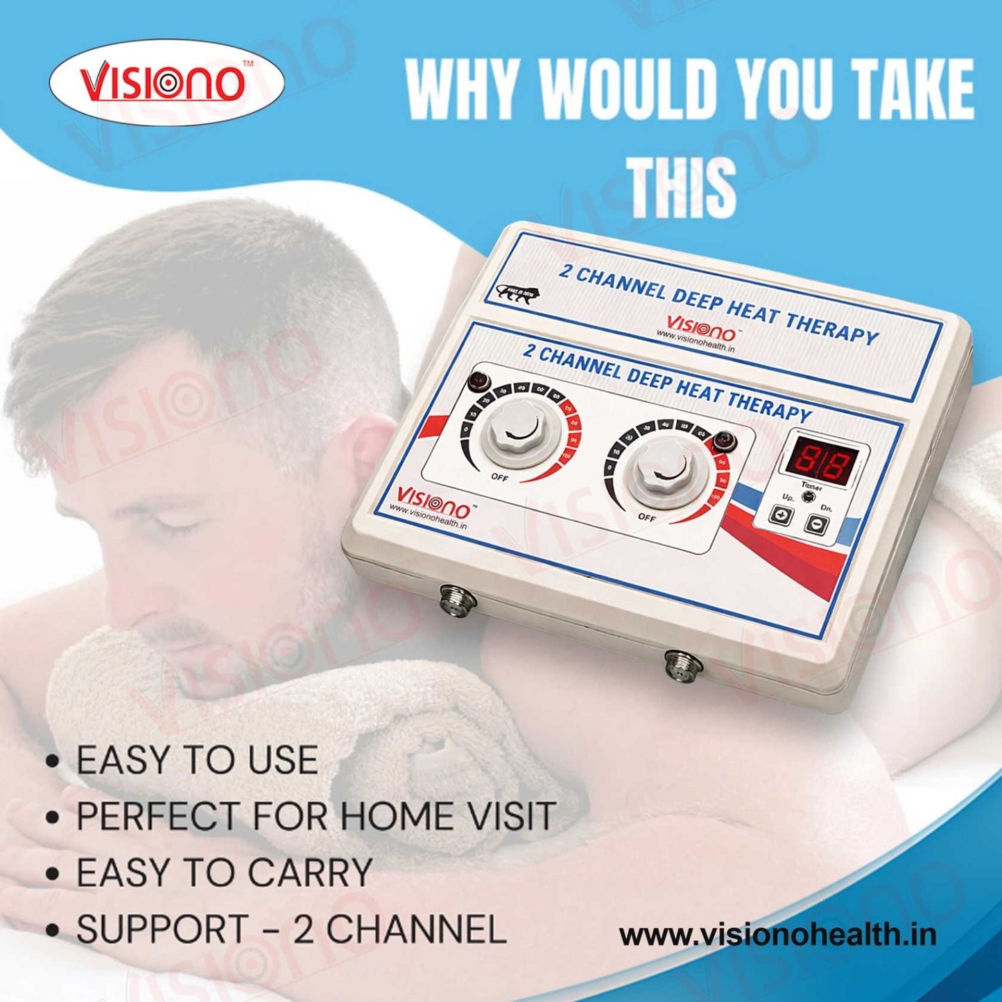 2 Channel Deep Heat Therapy Machine for Pain Relief & Muscle Recovery