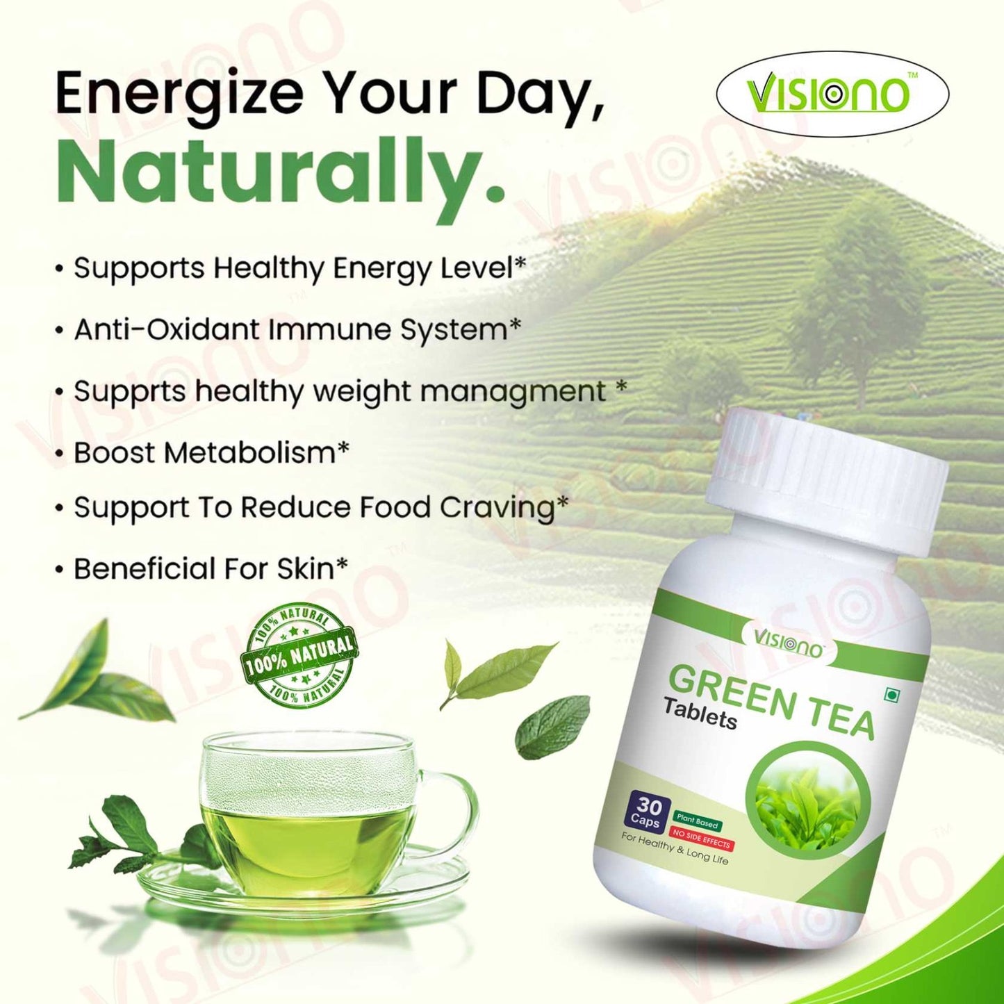 Visiono Green Tea Tablets (30 Tablet )