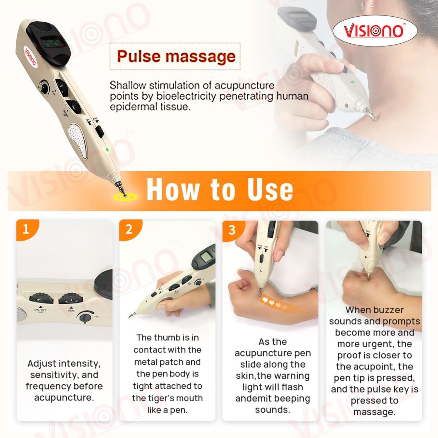 VISIONO Electronic Acupuncture Pen – Smart Pain Relief Therapy Device