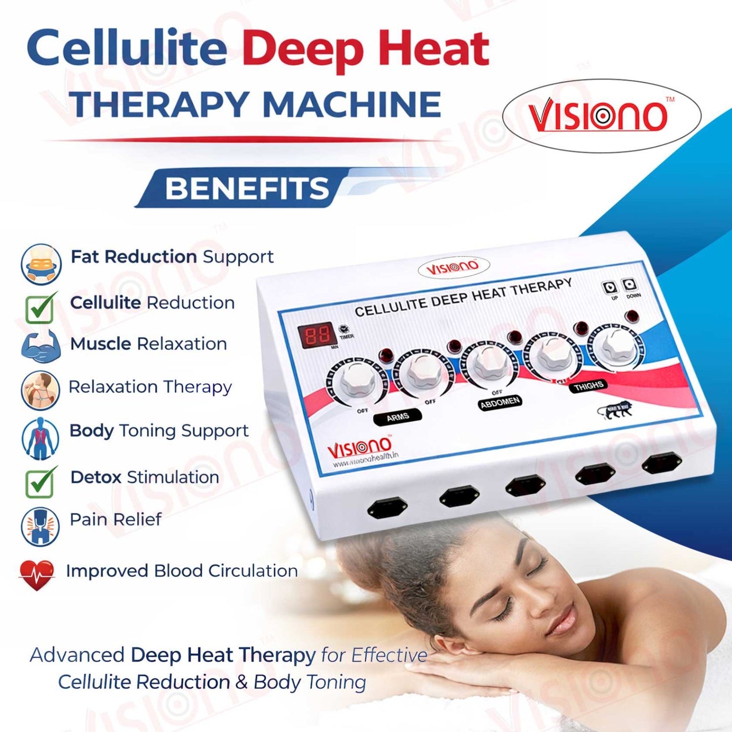 Visiono Cellulite Deep Heat Therapy Machine for Body Slimming & Pain Relief