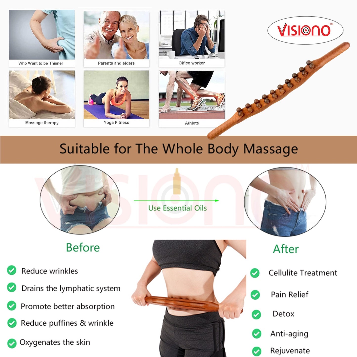 Wooden back massager (20ball)