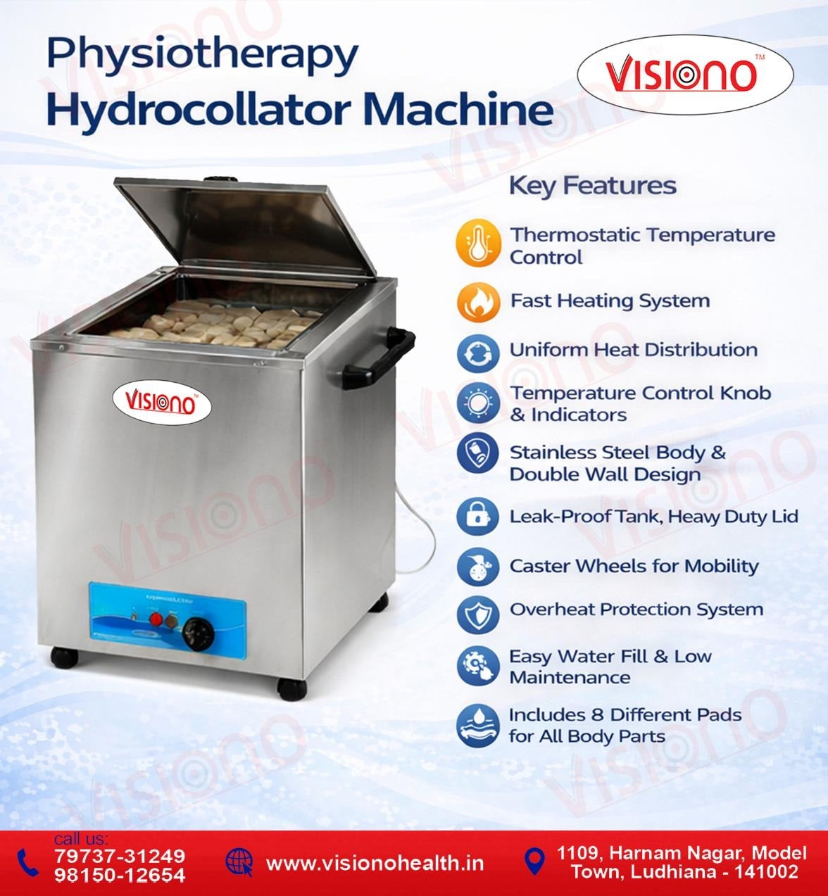 Hydrocollator 8 Pack Unit – Professional Moist Heat Therapy Machine for Physiotherapy