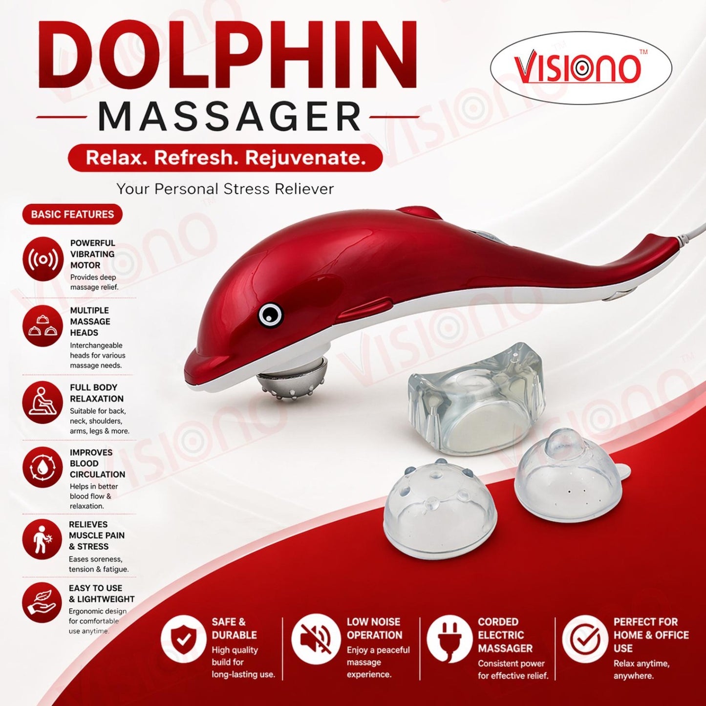 Dolphin Electric Body Massager – Deep Tissue Relaxation & Pain Relief Machine