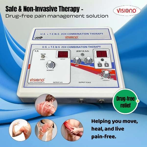 Ultrasound + 2 Channel TENS Physiotherapy Machine