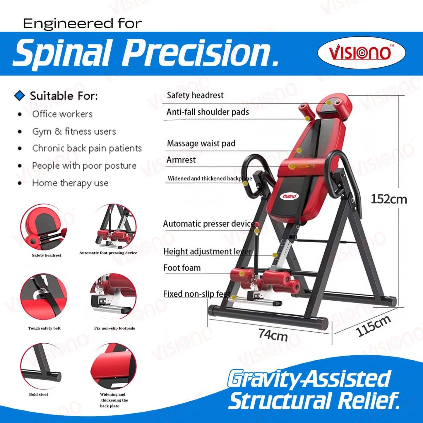 VISIONO Spinal Precision Inversion Table