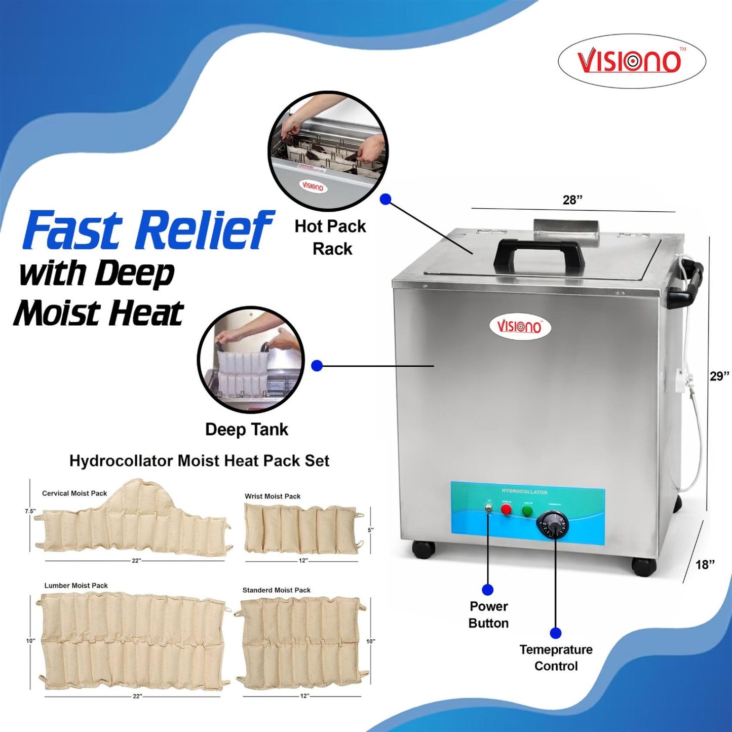 Hydrocollator 8 Pack Unit – Professional Moist Heat Therapy Machine for Physiotherapy