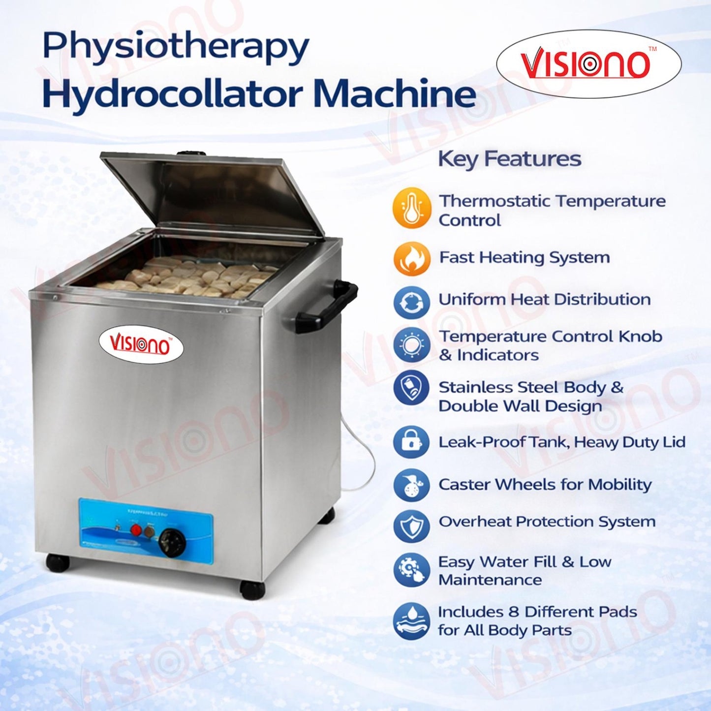 Hydrocollator 8 Pack Unit – Professional Moist Heat Therapy Machine for Physiotherapy