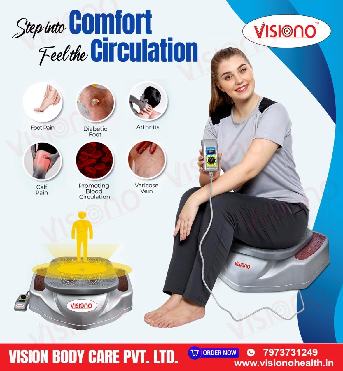 Blood Circulation & Acupressure Foot Massager with Vibration & Adjustable Intensity