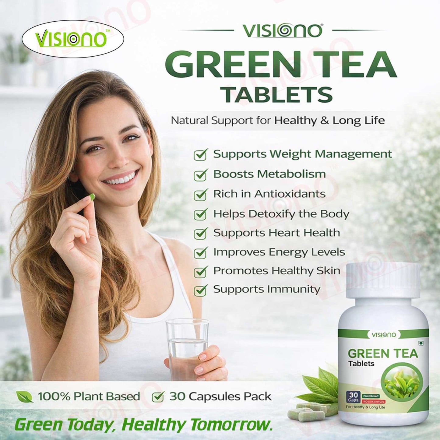 Visiono Green Tea Tablets (30 Tablet )