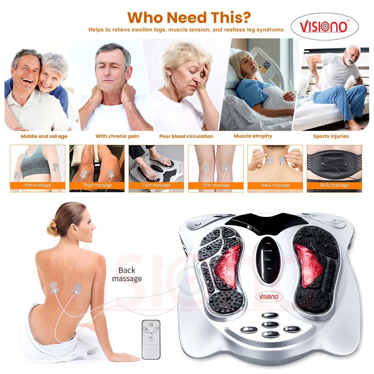 Advanced EMS & TENS Foot Massage Machine