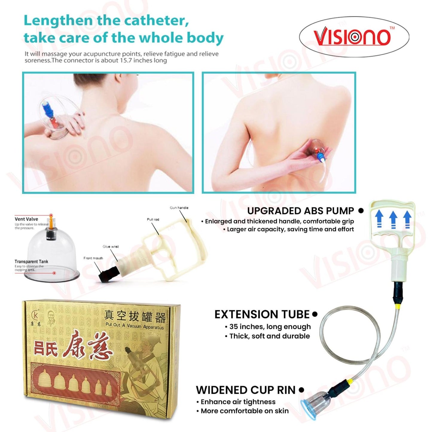 12 pcs golden Therapy Cups Sets, Cupping Vacuum Suction Cups Sets for Cellulite Cupping Massage Back Pain Relief