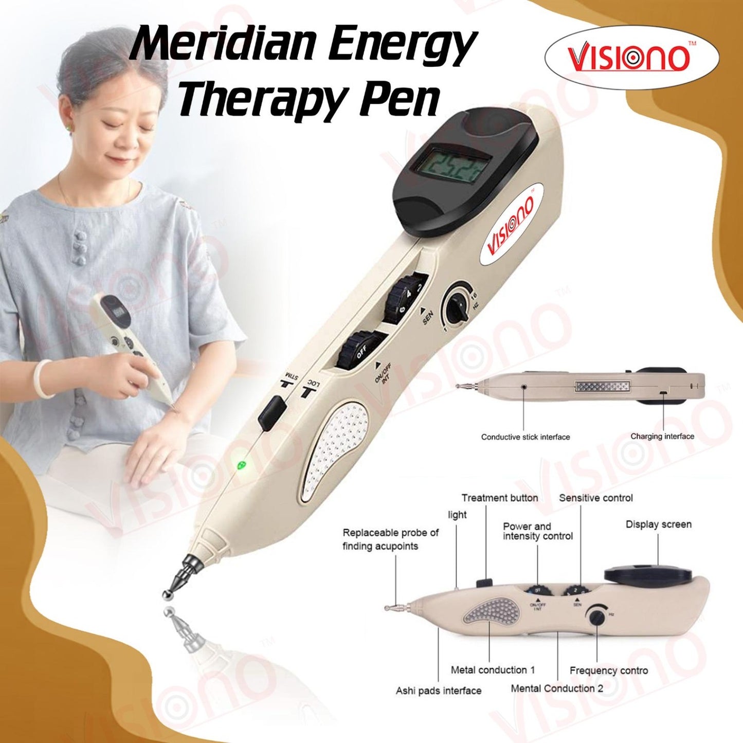 VISIONO Electronic Acupuncture Pen – Smart Pain Relief Therapy Device