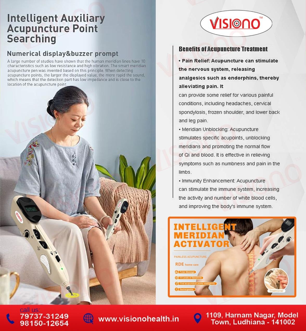 VISIONO Electronic Acupuncture Pen – Smart Pain Relief Therapy Device