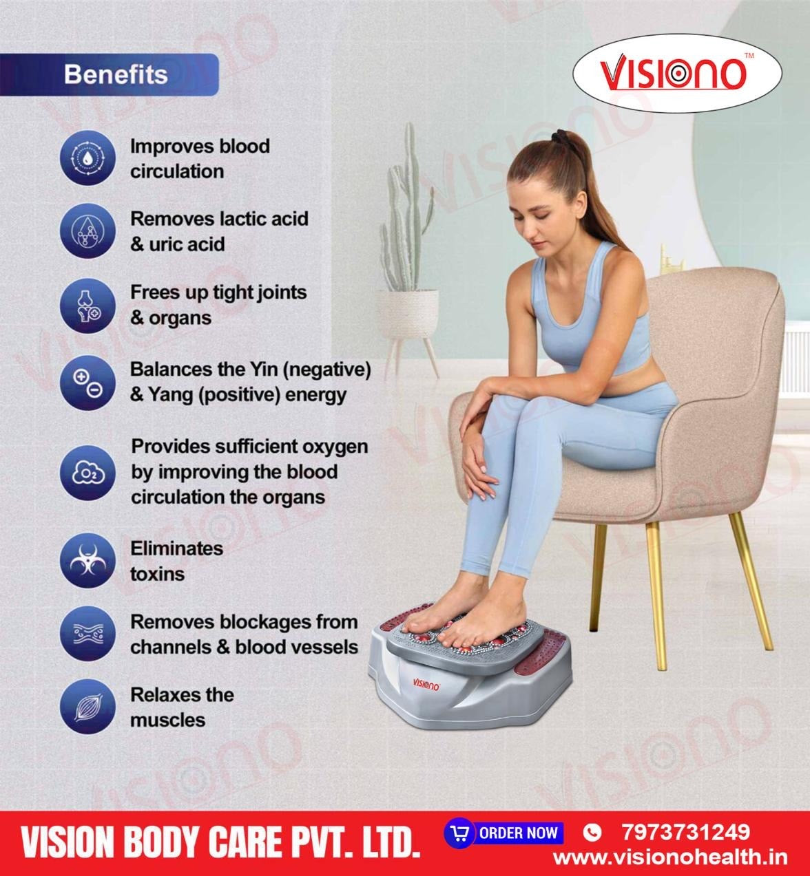 Blood Circulation & Acupressure Foot Massager with Vibration & Adjustable Intensity