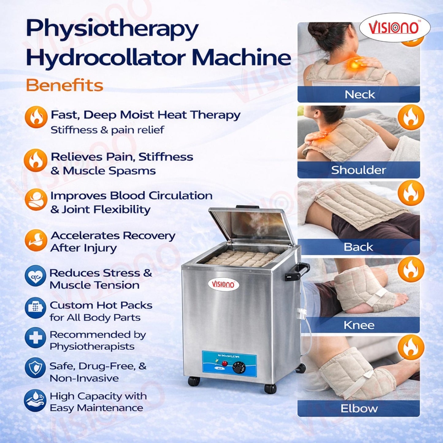 Hydrocollator 8 Pack Unit – Professional Moist Heat Therapy Machine for Physiotherapy
