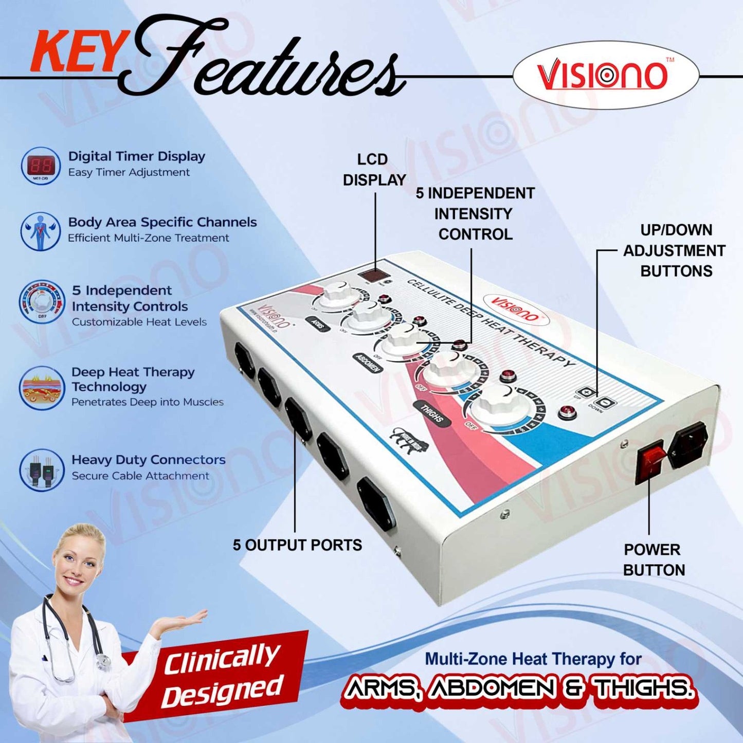 Visiono Cellulite Deep Heat Therapy Machine for Body Slimming & Pain Relief