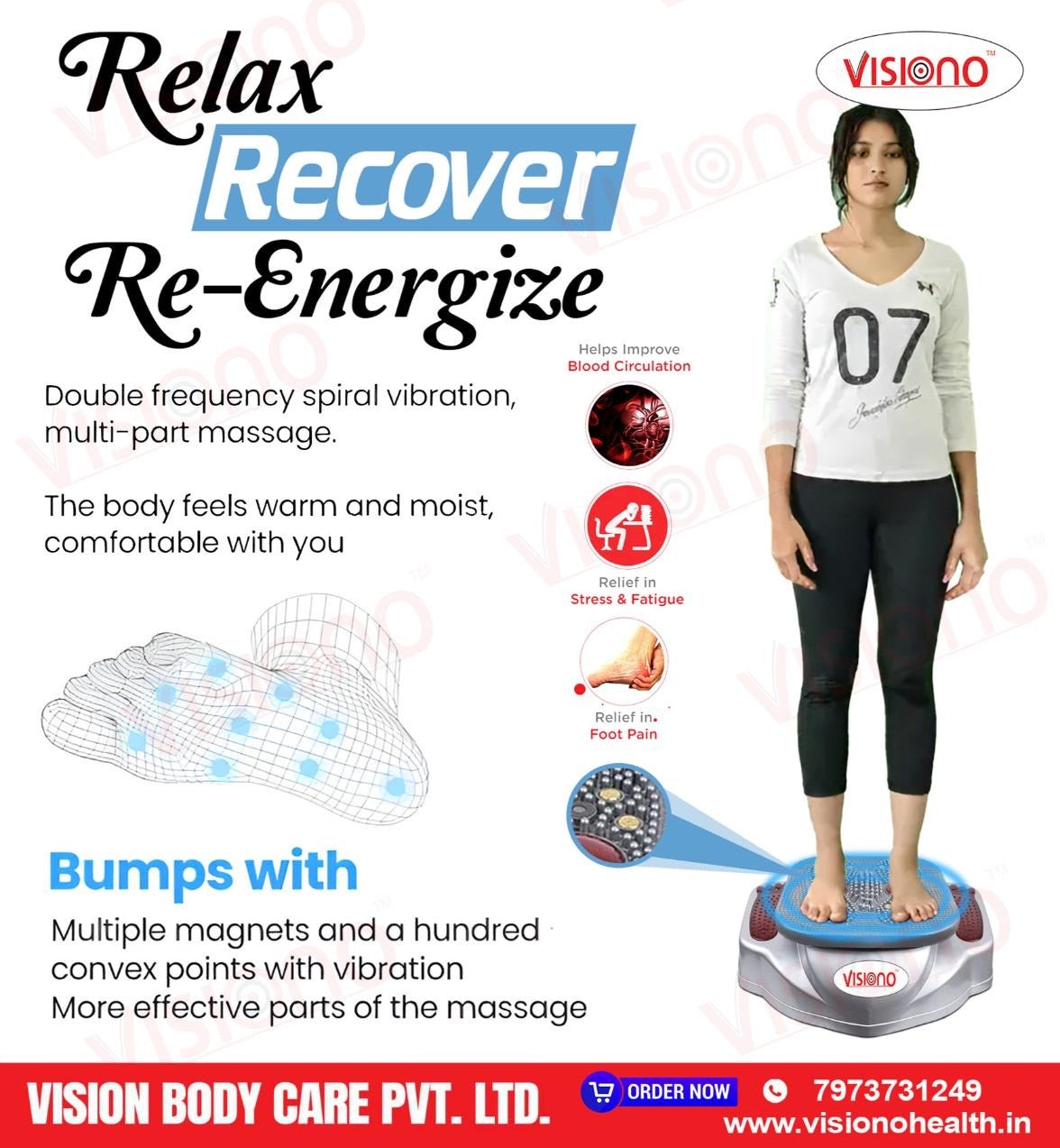 Blood Circulation & Acupressure Foot Massager with Vibration & Adjustable Intensity