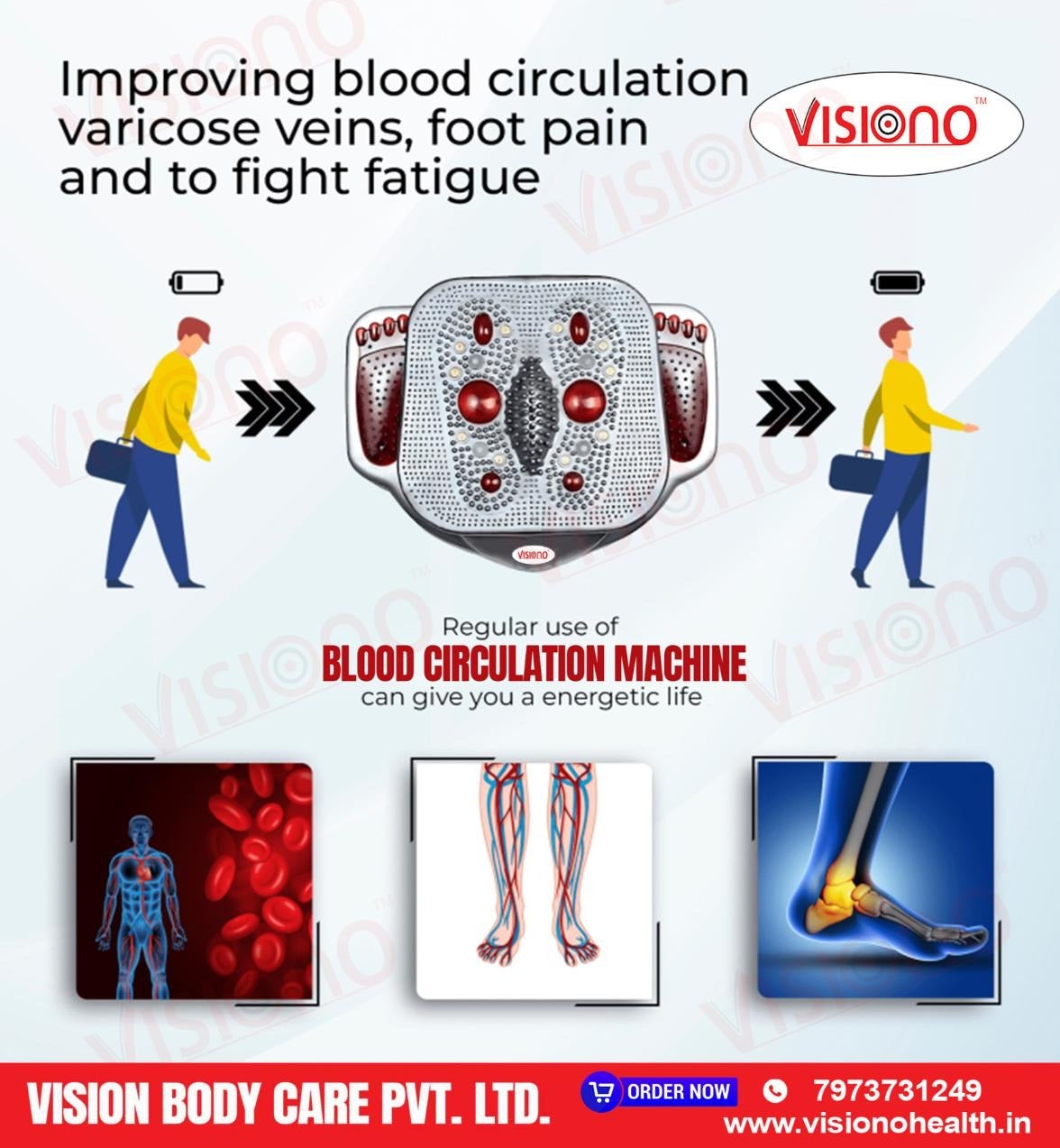 Blood Circulation & Acupressure Foot Massager with Vibration & Adjustable Intensity