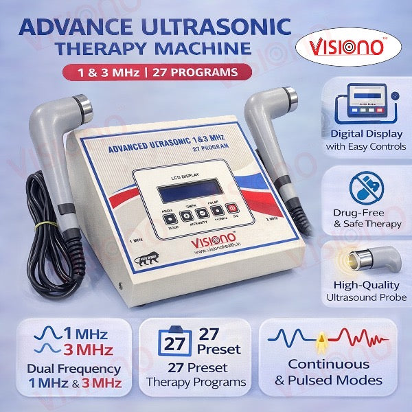 Advanced Ultrasonic Therapy Machine (1 & 3 MHz) – 27 Programs Digital Model