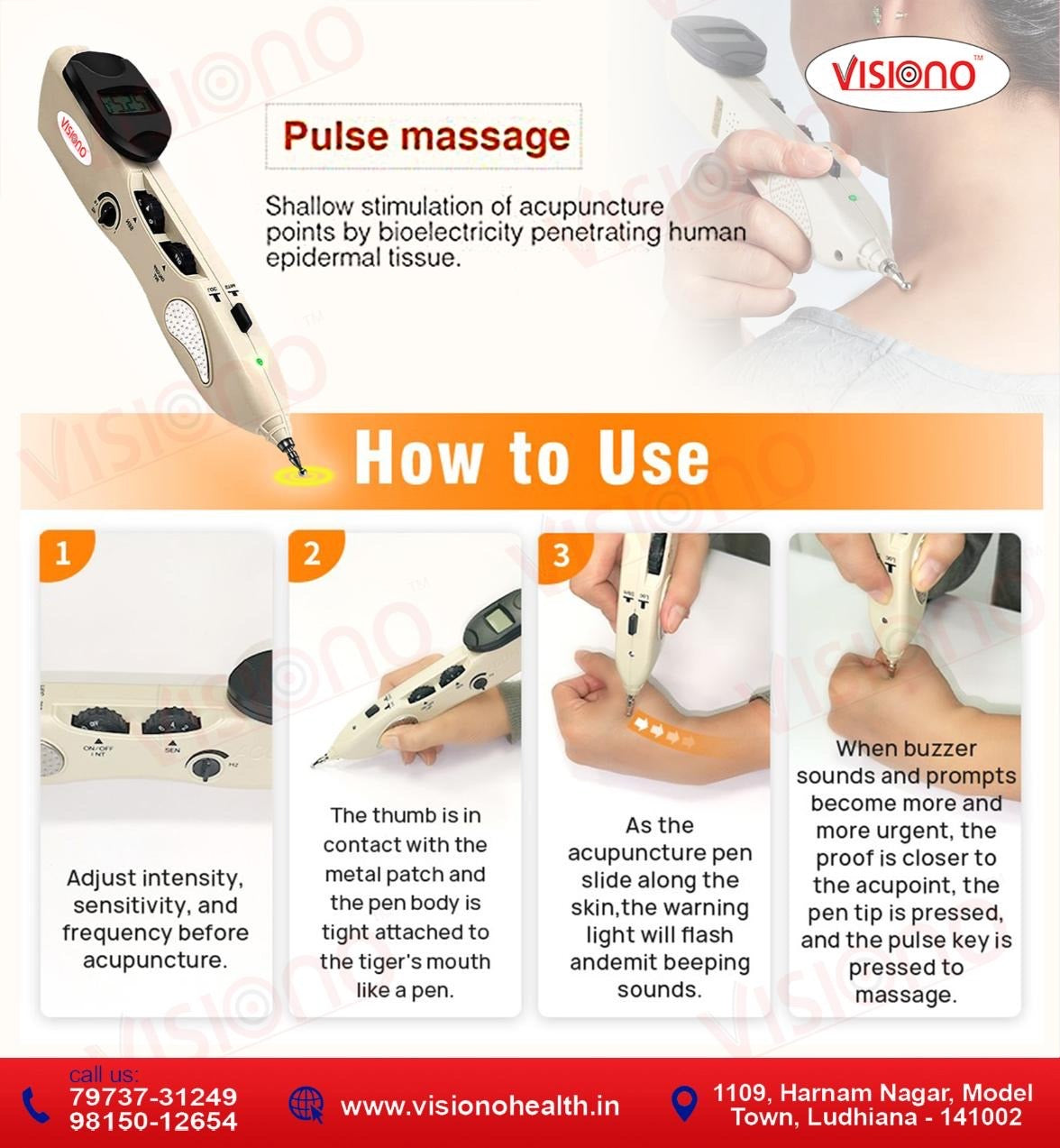VISIONO Electronic Acupuncture Pen – Smart Pain Relief Therapy Device
