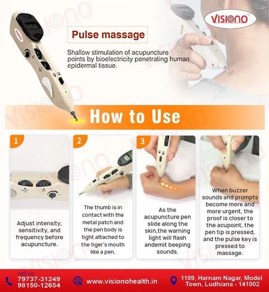 VISIONO Electronic Acupuncture Pen – Smart Pain Relief Therapy Device