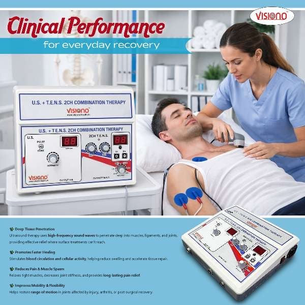 Ultrasound + 2 Channel TENS Physiotherapy Machine