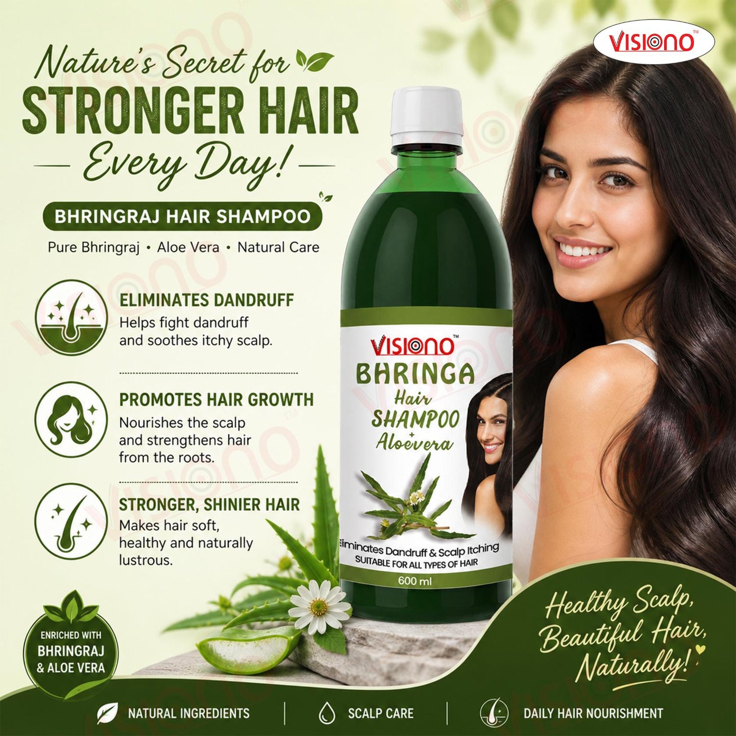 Hair Shampoo Bhringa with Aloevera 600ml