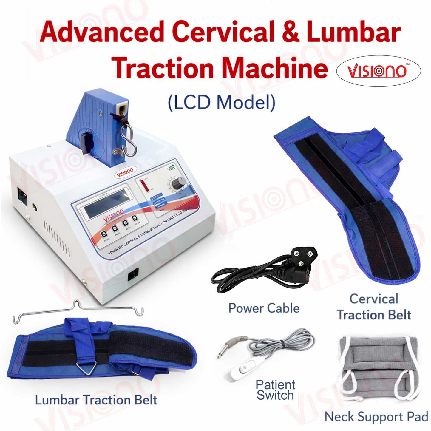 VISIONO Advanced Cervical & Lumbar Traction Unit (LCD Model)