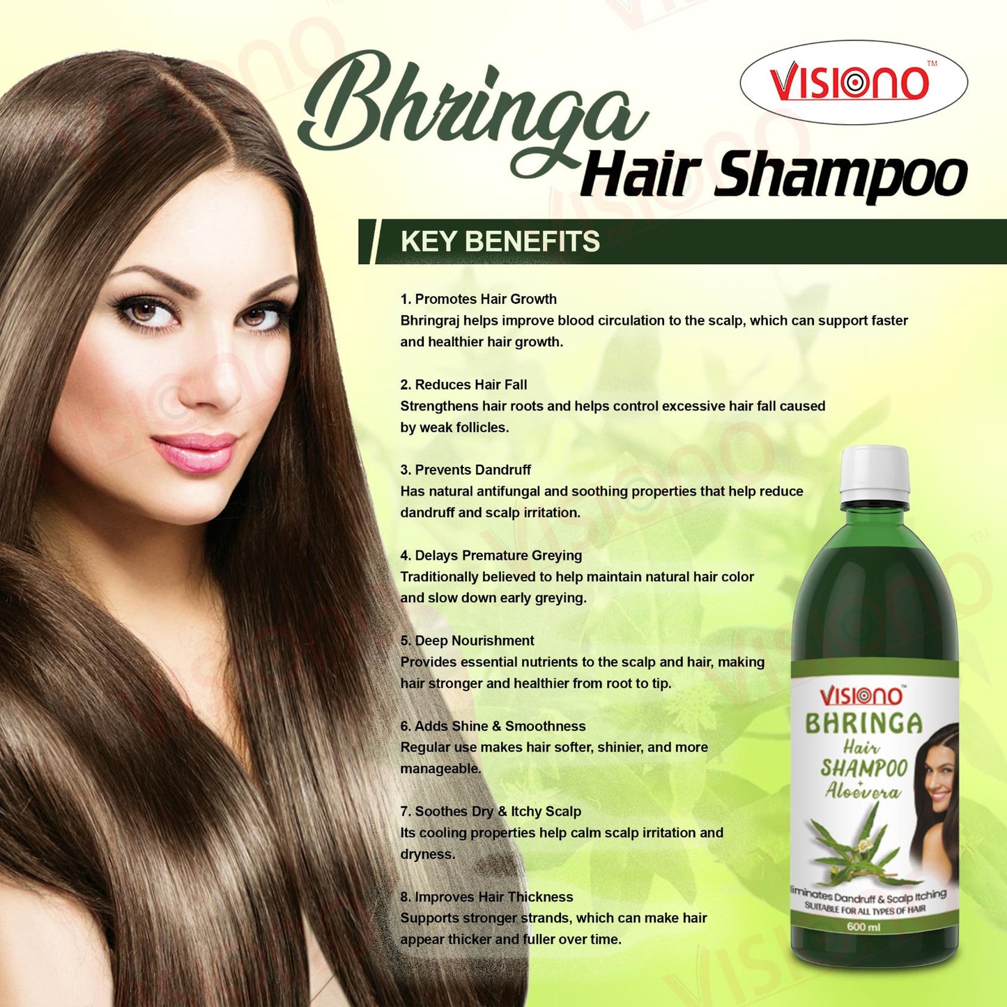 Hair Shampoo Bhringa with Aloevera 600ml