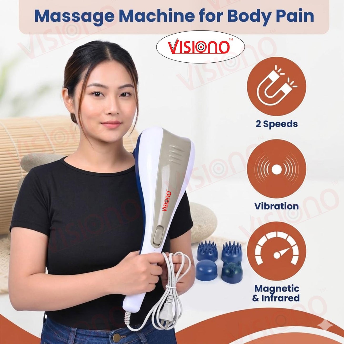 Dual Head Dolphin Body Massager – Deep Tissue Pain Relief & Muscle Relaxation Machine