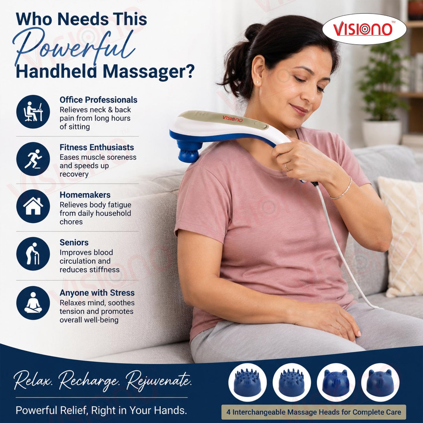 Dual Head Dolphin Body Massager – Deep Tissue Pain Relief & Muscle Relaxation Machine